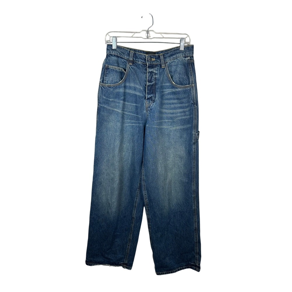 Marc Jacobs Oversized Carpenter Jeans Women 26 Blue Good Wide Leg 2F3RBT003D11